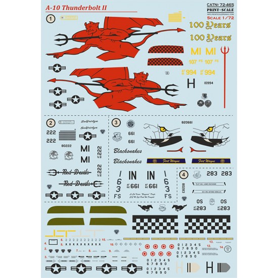 Decals for 1/72 Fairchild Republic A-10 Thunderbolt II Part 3