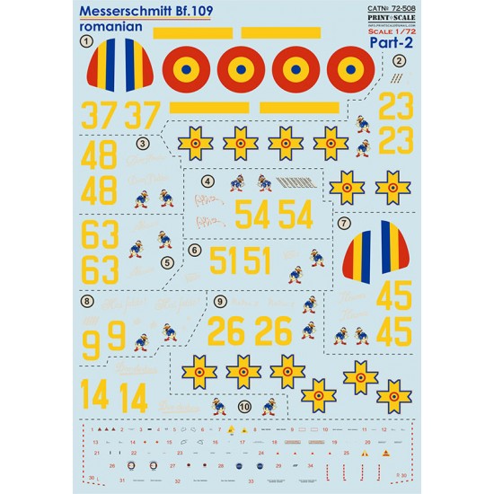 Decal for 1/72 Messerschmitt Bf 109 Roumains Part 2