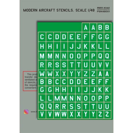 1/48 Modern Aircraft Stencils Masking & Decals