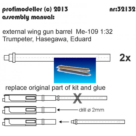 1/32 Messerschmitt Bf 109 External Wing Guns Barrel