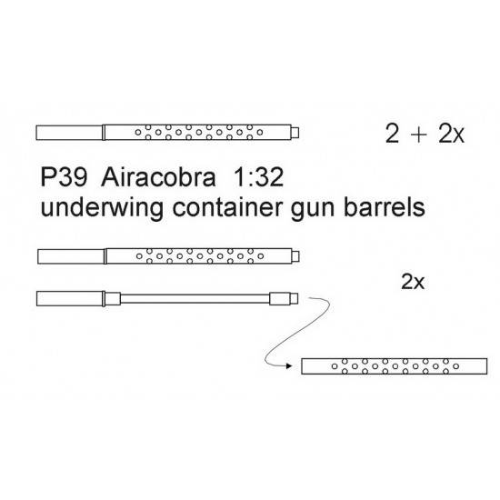 1/32 Bell P-39 Aircobra Underwing Container Gun Barrels