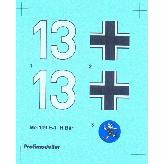 Decals for 1/32 Heinz Bar Messerschmitt Bf 109 E-1