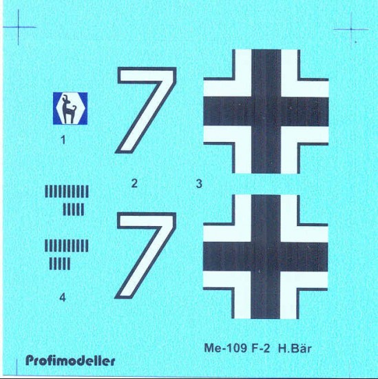 Decals for 1/32 Heinz Bar Messerschmitt Bf 109 F-2