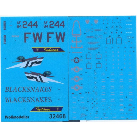 Decals for 1/32 F-16C block 25C 122nd FW Indiana ANG Al-Udeid AB Quatar Summer 2004