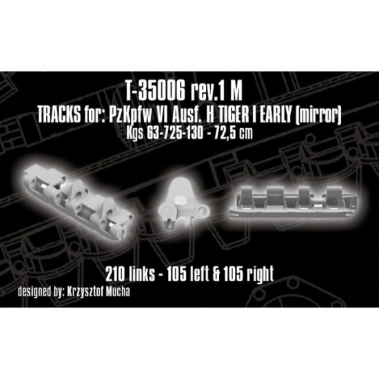 1/35 Tiger I Early 3D-Printed Resin Tracks (mirror)