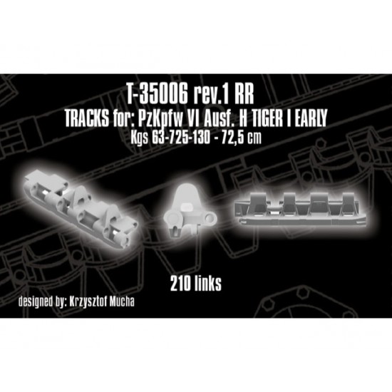 1/35 Tiger I (RR) Early 3D-Printed Resin Tracks