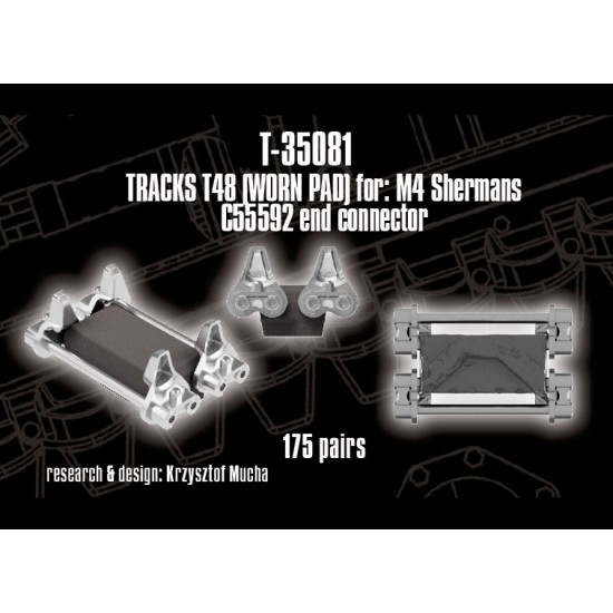 1/35 T48 Tracks (worn pads) for M4 Sherman (C55592 end connector)