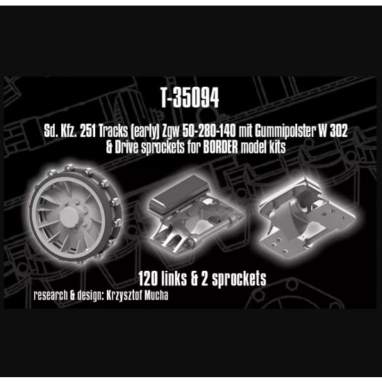 1/35 SdKfz. 251 Tracks (early) and Drive Sprockets for Border kits