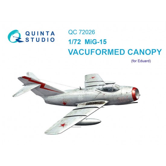 1/72 Mikoyan-Gurevich MiG-15 Vacuformed Clear Canopy for Eduard kit