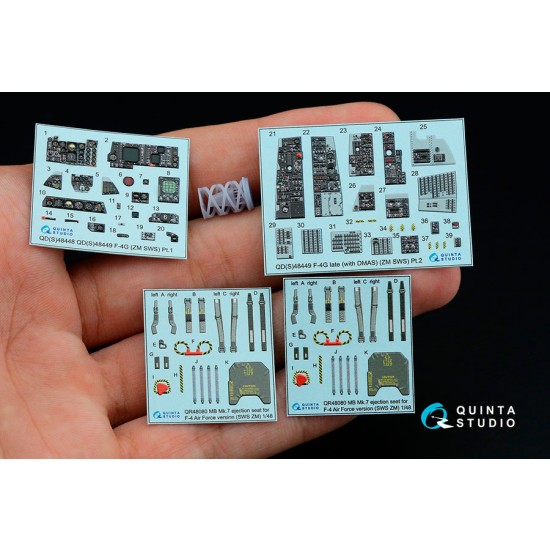 1/48 F-4G Late Interior 3D Decal for Zoukei Mura SWS kits w/Resin Parts