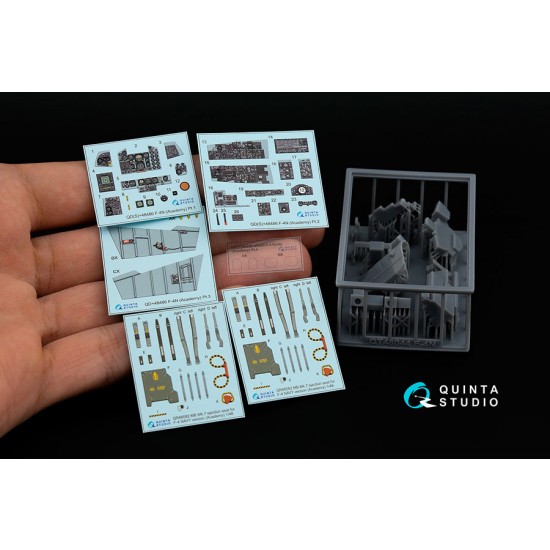 1/48 F-4N Phantom II Interior 3D Decal for Academy kits w/Resin Parts