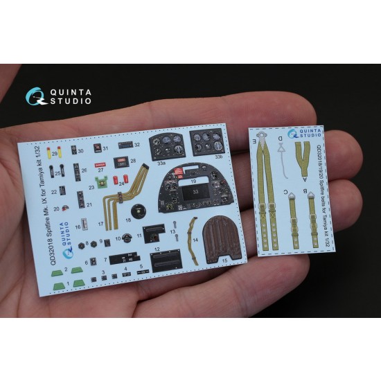 1/32 Supermarine Spitfire Mk.IX Interior Detail Parts for Tamiya kits