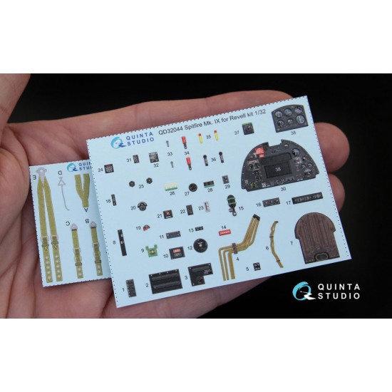 1/32 Spitfire Mk. IX 3D-Printed & Coloured Interior Decals for Revell kit