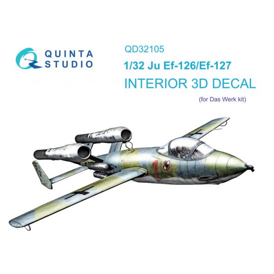 1/32 Ju EF 126/EF 127 3D-Printed & Coloured Interior on Decal Paper for Das Werk kits