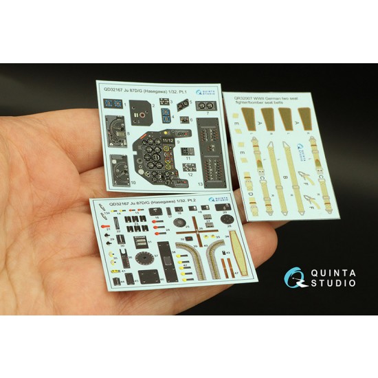 1/32 Ju 87D/G 3D-Printed & Coloured Interior on Decal Paper for Hasegawa kits