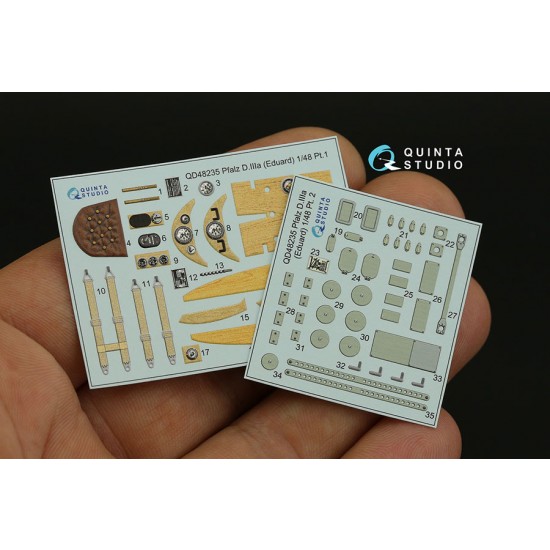 1/48 Pfalz D.IIIa Interior Detail Parts for Eduard kits