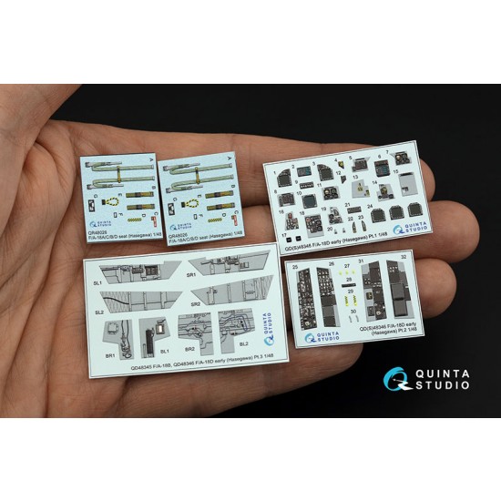 1/48 FA-18D early Interior Details on 3D Decal for Hasegawa kits