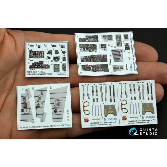 1/48 F-4E late without DMAS Interior Parts (3D decal) for Meng kits