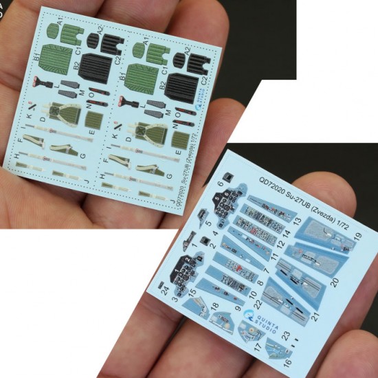 1/72 Su-27Ub Interior Detail Set (on decal paper) for Zvezda Kit