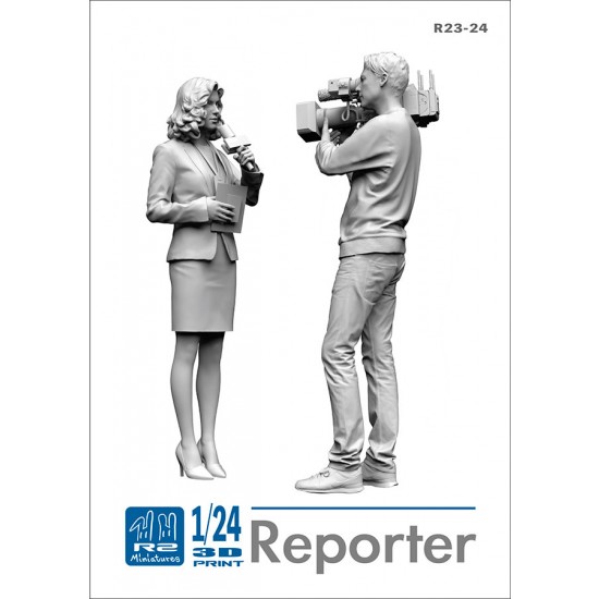 1/24 Modern Cameraman and Female Reporter (2 figures)