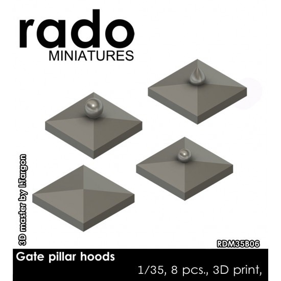 1/35 Gate Pillar Hoods (4 Types, 8pcs)