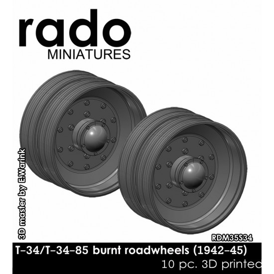 1/35 Burned Out T-34/T-34-85 Wheels (10pcs)