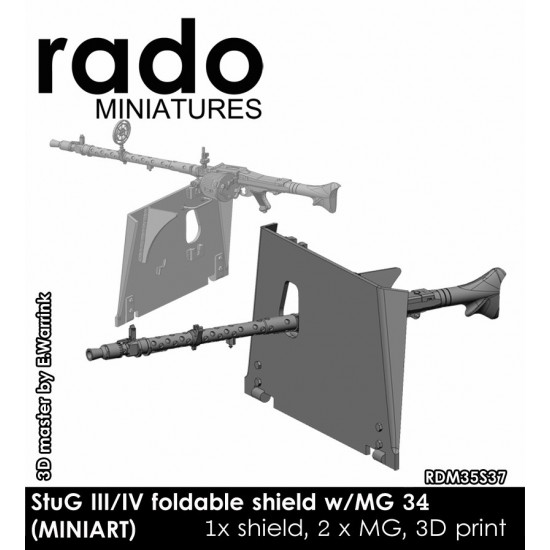 1/35 StuG III/IV Foldable Shield with MG 34 for MiniArt Kit