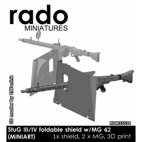 1/35 StuG III/IV Foldable Shield with MG 42 for MiniArt Kit