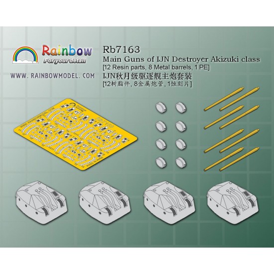 1/700 Main Guns of IJN Destroyer Akizuki class