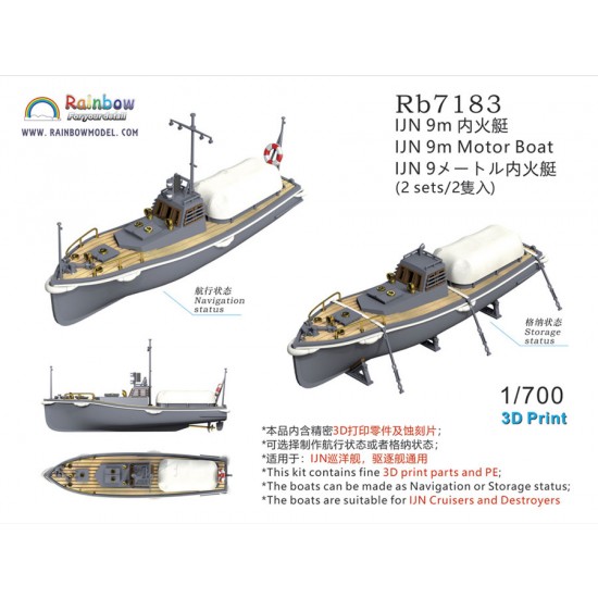 1/700 IJN 9m Motor Boats for Cruisers and Destroyers