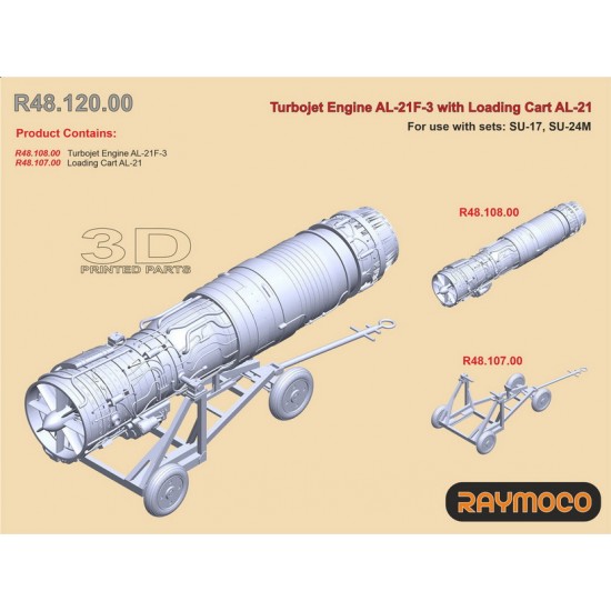 1/48 Sukhoi SU-17 Engine AL-21F-3 with Loading Cart AL-21