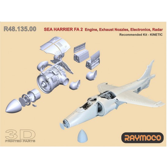 1/48 SEA Harrier FA 2 Engine, Exhaust Nozzles, Electronics, Radar for KINETIC kits