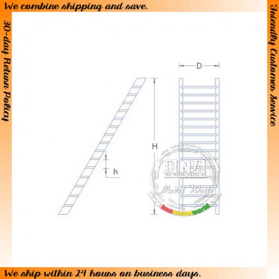 1/35 Wooden Ladder (h: 6.3mm, D:21mm, Height:97mm) 2pcs