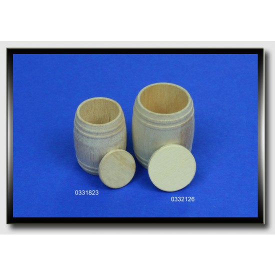 1/35 Wood Barrel for Wine/Beer H: 26mm D: 21mm (4pcs)