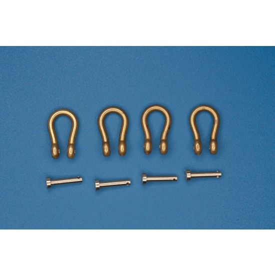 1/35 Shackles with Wired Pin 4pcs (H:7.6, D: 4.6, r: 1.0) for Different Military Vehicle