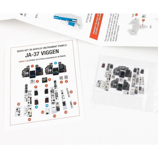 1/32 Saab JA-37 Viggen 3D Instrument Panel for Jetmads kit