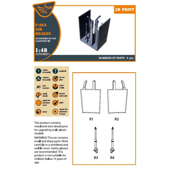 1/48 F-86A Sabre Air Brakes for Clear Prop kits