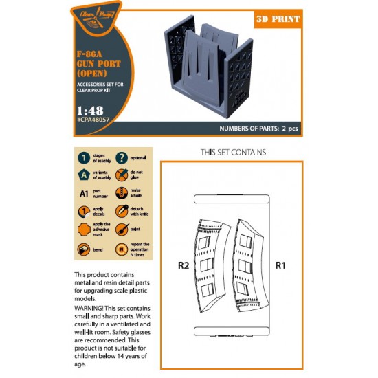 1/48 F-86A Sabre Gun Port (Open) for Clear Prop kits