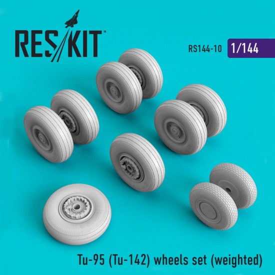 1/144 Tu-95 (Tu-142) Wheels set (weighted) for Revell, Trumpeter kits
