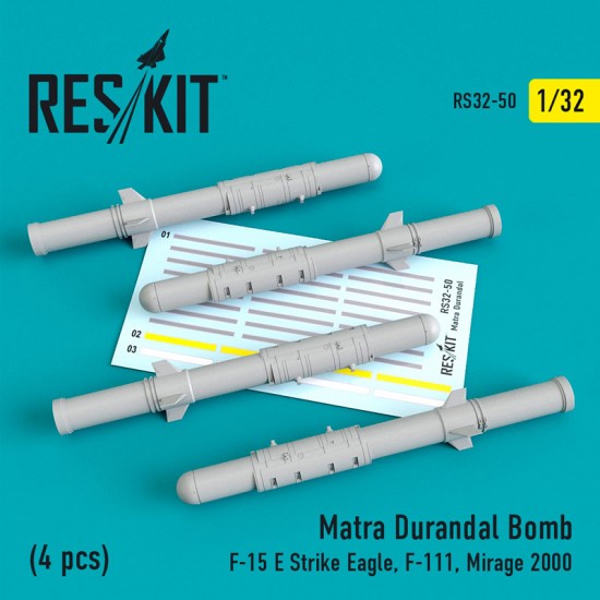 1/32 Matra Durandal Bomb (4pcs) for F-15 E Strike Eagle, F-111, Mirage 2000 (Kitty Hawk)