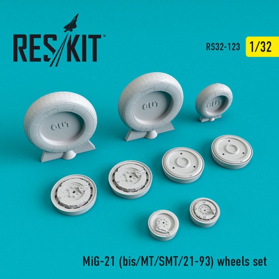 1/32 Mikoyan-Gurevich MiG-21 bis/MT/SMT/21-93 Wheels set for Trumpeter kits