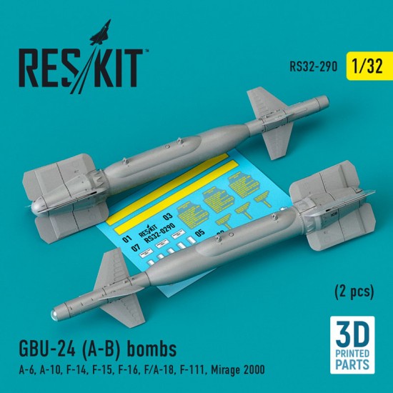 1/32 GBU-24 (A-B) Bomb (2pcs) for A-6/10, F-14/15/16, F/A-18, F-111, Mirage 2000