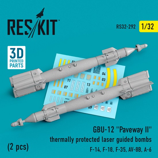 1/32 GBU 12 Bomb Thermally Protected (2pcs) for Aademy/Revell/Trumpeter/Tamiya/Hasegawa