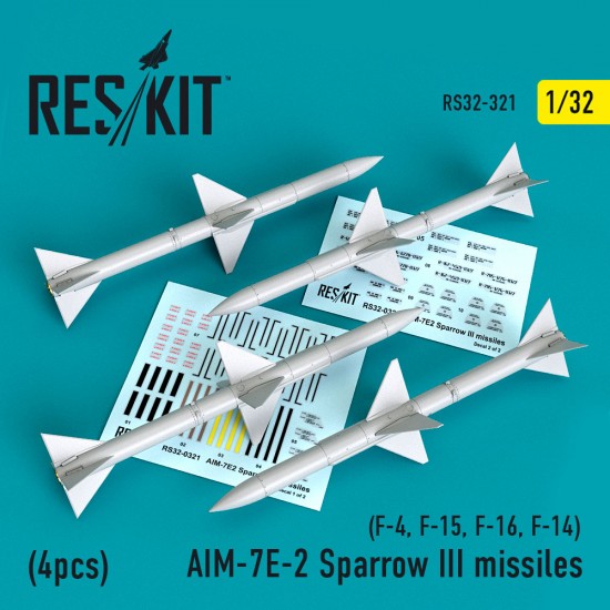 1/32 AIM-7E-2 Sparrow III Missiles (4pcs) for F-4/F-15/F-16/F-14