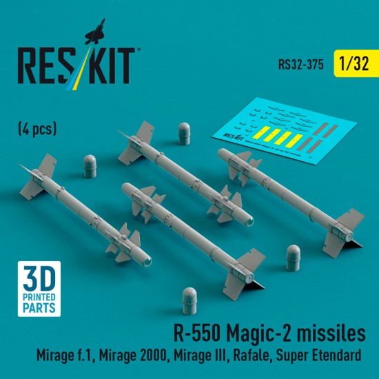 1/32 R.550 Magic-2 Missiles (4pcs) for Mirage F.1/2000/III, Rafale