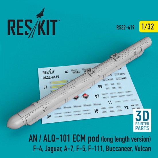 1/32 AN / ALQ-101 ECM Pod (long length version) for F-4, Jaguar, A-7, F-5, F-111