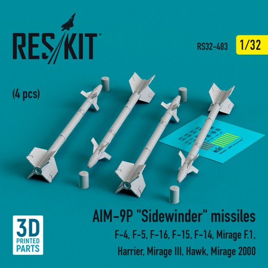 1/32 AIM-9P Sidewinder Missiles for F-4/5/16/15/14/ Mirage F.1/ Harrier/ Mirage III