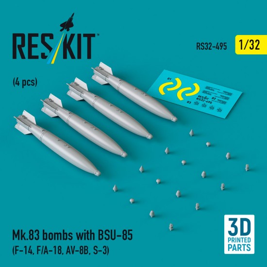 1/32 Mk.83 Bombs with BSU-85 (4pcs) for F-14, F/A-18, AV-8B, S-3