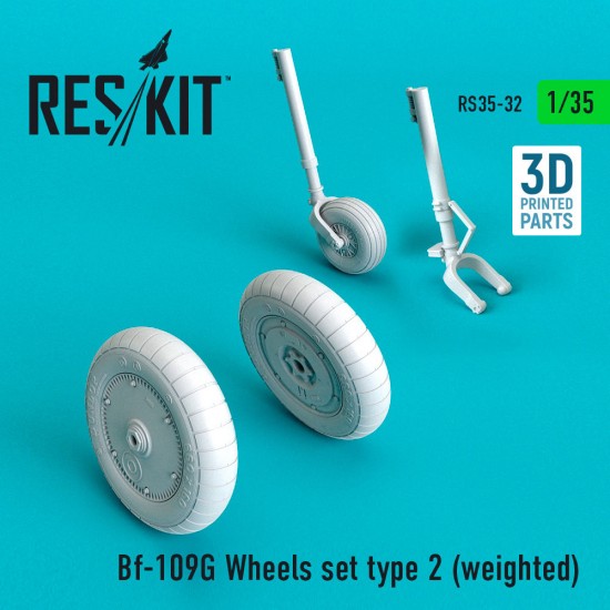 1/35 Bf-109G Wheels set Type 2 (weighted) for Border Model