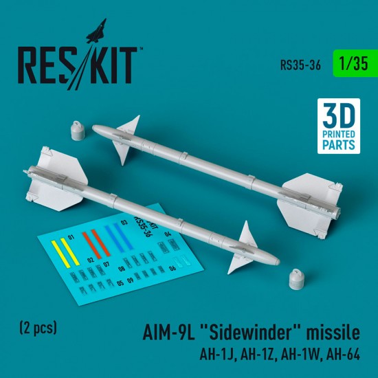 1/35 AIM-9L Sidewinder Missile for AH-1J/ AH-1Z/ AH-1W/ AH-64 (2pcs)